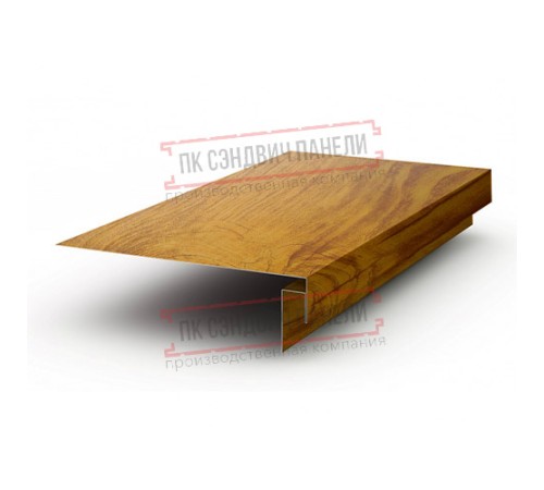 Планка карнизного свеса сложная 185х50х2000 ECOSTEEL_T-ЗолотойДуб-0.5