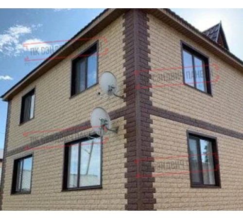 Угловой элемент для термопанели White Hills Сити Брик Т376-45, толщина панели 60 мм