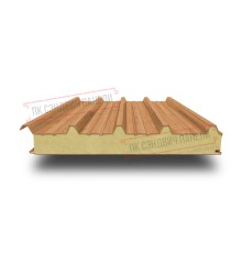Сэндвич панели кровельные с пенополиизоциануратом, ширина 1000 мм, толщина 20 мм, 0.5/0.5, дуб