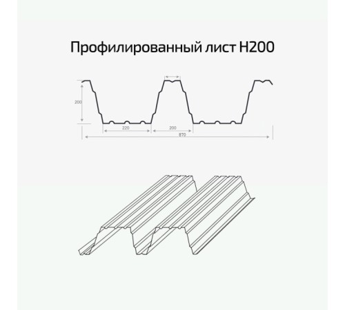 Профлист Н200-840 Полиэстер RAL-1018-0.7