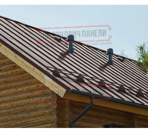 Фальц двойной стоячий Line 0,45 Drap RAL8017 шоколад с пленкой на замках