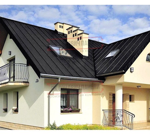 Фальц двойной стоячий 0,5 Rooftop Matte RAL9005 черный с пленкой на замках