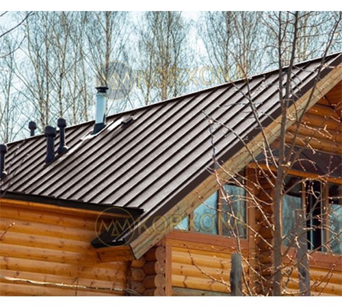 Кликфальц Line 0,5 Quarzit lite RAL8017 шоколад с пленкой на замках