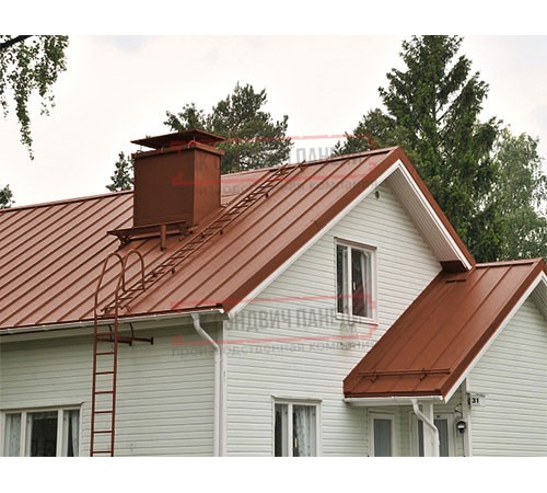 Кликфальц 0,5 PurLite Мatt RAL8004 терракота с пленкой на замках