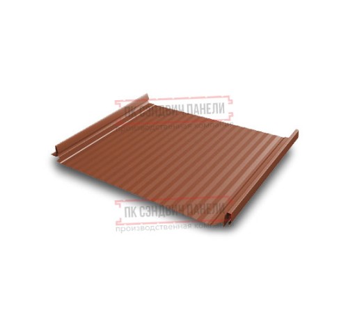 Кликфальц Pro Gofr 0,45 Drap RAL8004 терракота с пленкой на замках