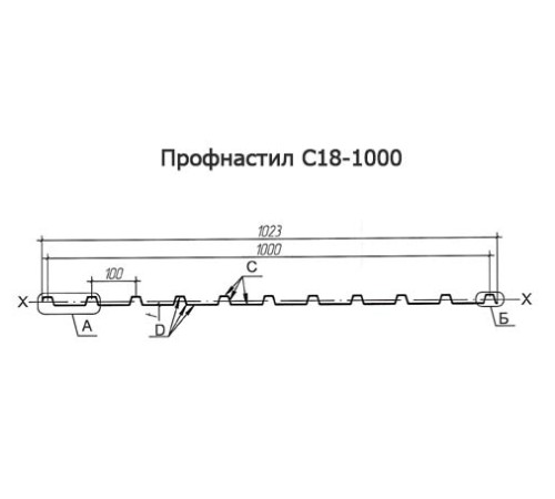 Продольно гнутый профнастил для укрытий конвейеров С18ПГ-1023, 0,7, оцинкованный