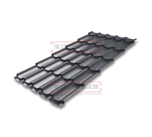 Металлочерепица Квинта плюс RAL7024 Velur-0.5
