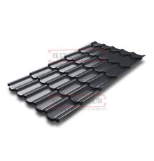 Металлочерепица Квинта плюс 3D RAL7024 Drap-0,45