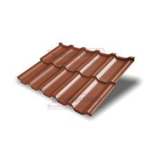 Металлочерепица модульная Квинта Uno 3D RAL8004 Velur-0,5