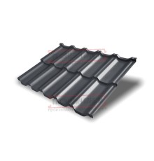 Металлочерепица модульная Квинта Uno 3D RAL7024 Drap-0,45