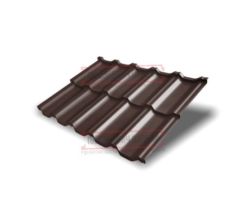 Металлочерепица модульная Квинта Uno 3D RR887 GreenСoat Pural-0,5
