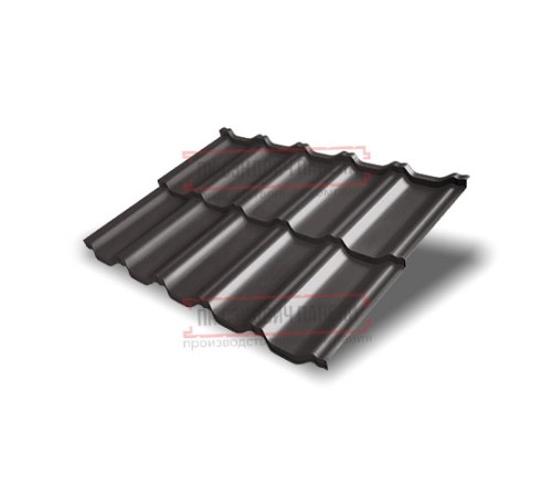 Металлочерепица модульная Квинта Uno 3D RR32 Rooftop Matte-0,5