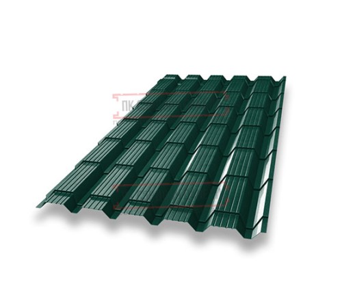 Металлочерепица Квадро профи RAL6005 Drap-0,45