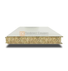 Сэндвич панели гладкие с минеральной ватой, ширина 1200 мм, толщина 120 мм, 0.5/0.5, RAL9002