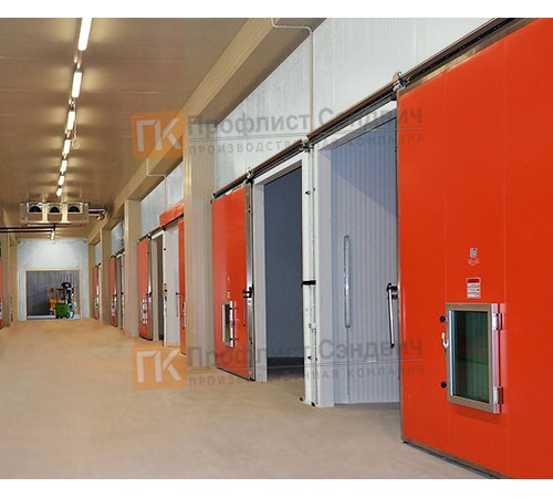 Сэндвич-панель для холодильных камер с пенополиизоциануратом, ширина 1000 мм, толщина 100 мм, 0.5/0.5, RAL7035