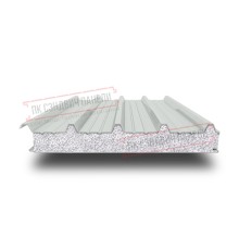 Сэндвич панели кровельные с пенополистиролом, ширина 1200 мм, толщина 40 мм, 0.5/0.5, RAL7035