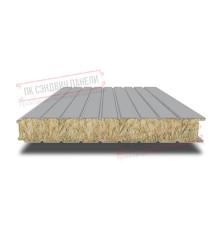 Сэндвич панели стеновые с минеральной ватой, ширина 1200 мм, толщина 100 мм, 0.5/0.5, RAL7004