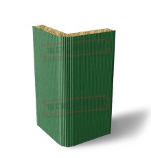 Угловая сэндвич-панель вертикальная из минеральной ваты, 0.5/0.5, ширина 1200 мм, толщина 180 мм, RAL6002