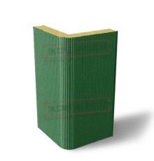 Угловая сэндвич-панель вертикальная из пенополиизоцианурата, 0.5/0.5, ширина 1000 мм, толщина 20 мм, RAL6002