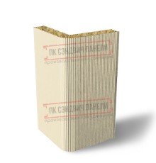 Угловая сэндвич-панель вертикальная из минеральной ваты, 0.5/0.5, ширина 1000 мм, толщина 10 мм, RAL1015