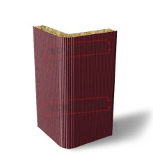 Угловая сэндвич-панель вертикальная из минеральной ваты, 0.5/0.5, ширина 1000 мм, толщина 10 мм, RAL3005