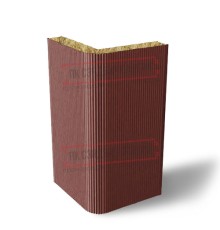 Угловая сэндвич-панель вертикальная из минеральной ваты, 0.5/0.5, ширина 1200 мм, толщина 180 мм, RAL3009