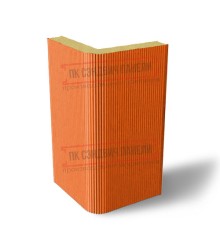 Угловая сэндвич-панель вертикальная из пенополиуретана, 0.5/0.5, ширина 1200 мм, толщина 50 мм, RAL2004