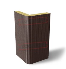 Угловая сэндвич-панель вертикальная из пенополиизоцианурата, 0.5/0.5, ширина 1000 мм, толщина 20 мм, RAL8017