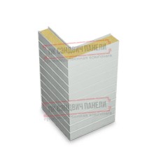 Горизонтальная угловая сэндвич-панель из пенополиуретана, ширина 1200мм, толщина 10мм, 0.5/0.5, RAL7047