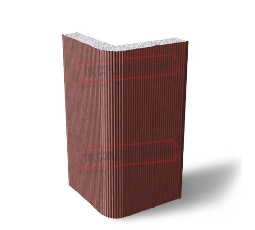 Угловая сэндвич-панель вертикальная из пенополистирола, 0.5/0.5, ширина 1000 мм, толщина 200 мм, RAL3009