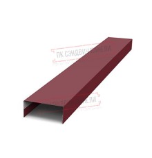 Крепежная планка нижняя Texas 0,45 PE-Double с пленкой RAL 3005 красное вино
