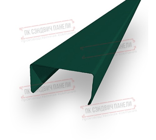 Декоративная планка П - 46х37, двухсторонний ПЭ, Ral 6005 - 0,45мм